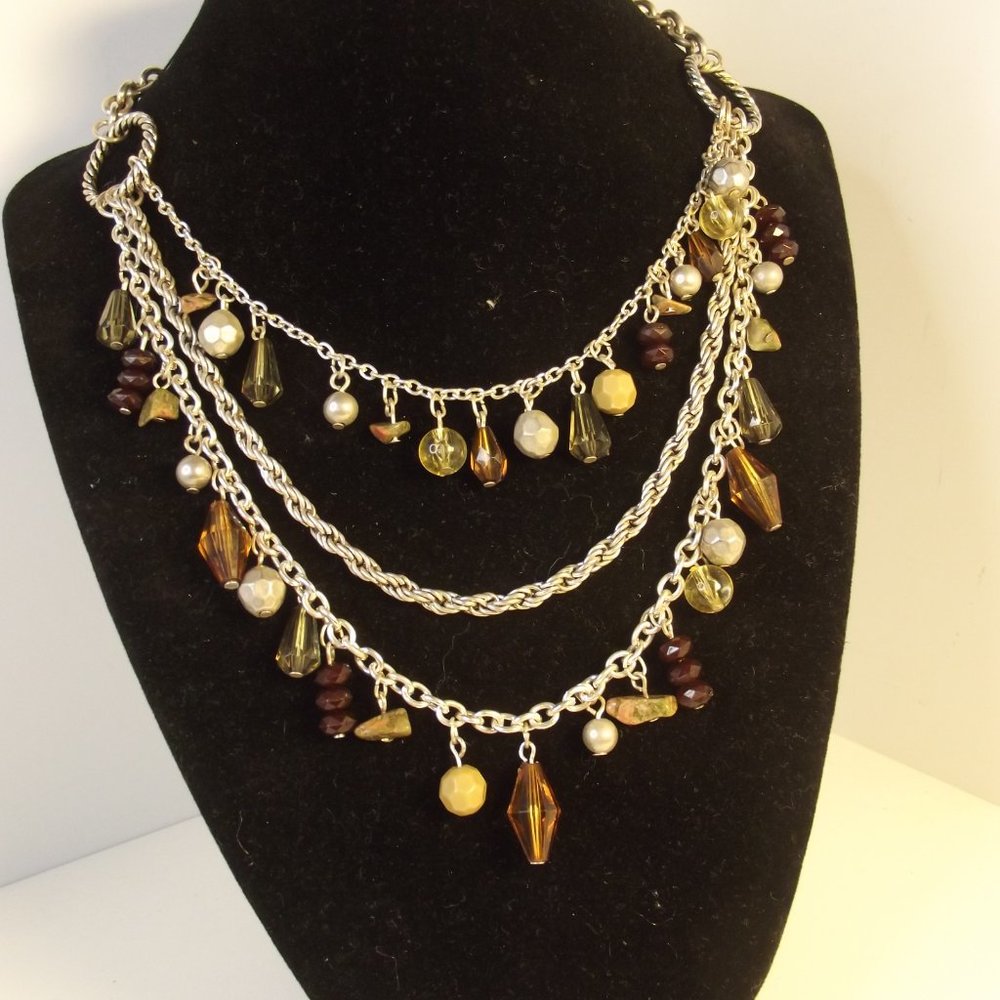 Multi Strand Charm Necklace Magnetic Clasp - Picture 4 of 6
